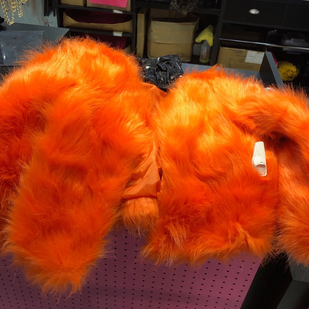 ORANGE FUR COAT